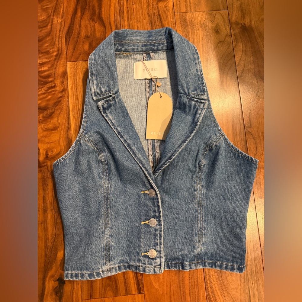 Meshki Denim Vest NWT